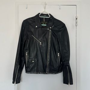 Massimo Leather Jacket with Studs